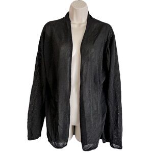 Eileen Fisher Open Cardigan Sweater Women’s Large Tight Knit Minimalist Classic